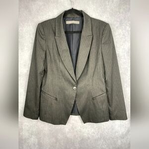 Zara Basic‎ Gray Pinstripe Blazer Jacket Women's Size XL career Office Bussiness